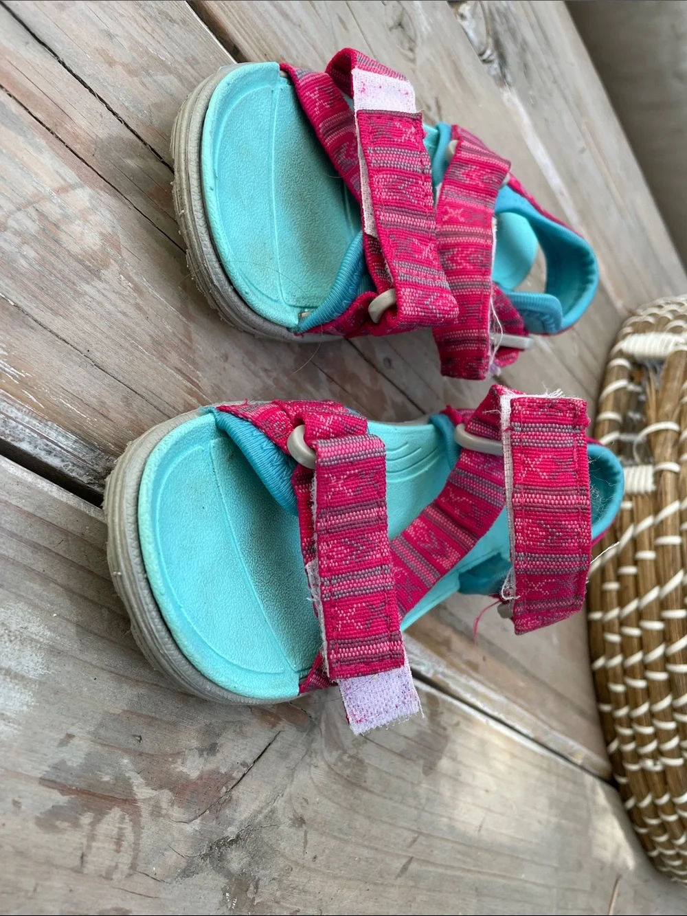 Kids Pink and Turquoise Active Sandals